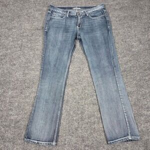 Carbon Mens Straight Leg Jeans Blue Medium Wash Contrast Stitch 32x30 (34X30))